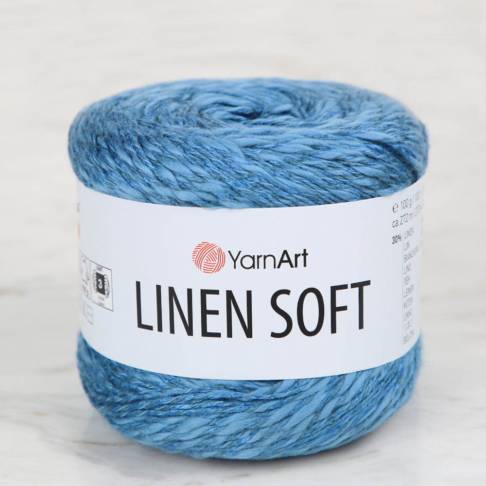 YarnArt Linen Soft Mavi El Örgü İpi - 7318